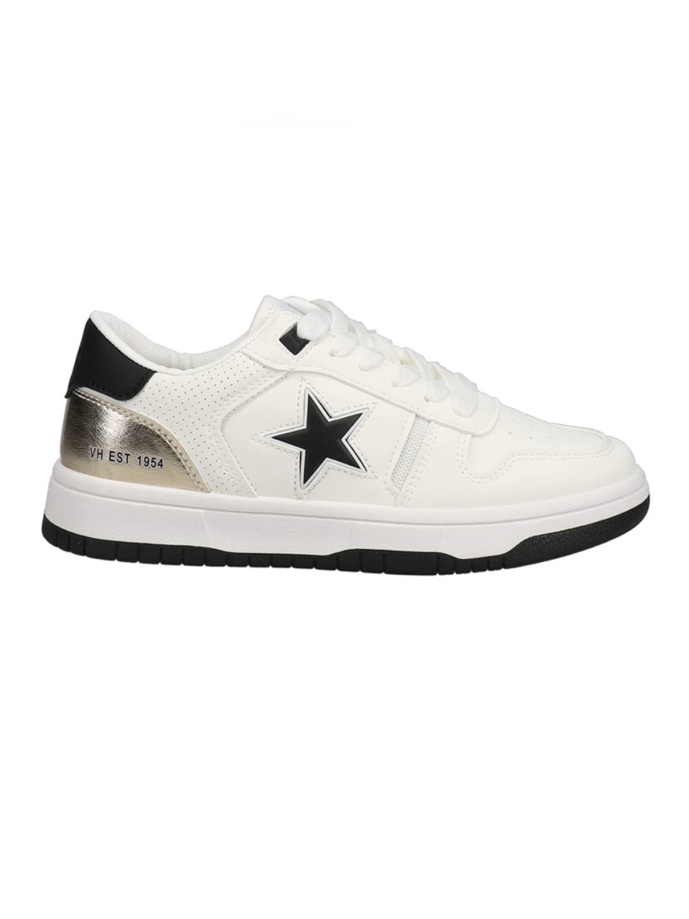 Vintage Havana White Sneakers with Black Star Accent